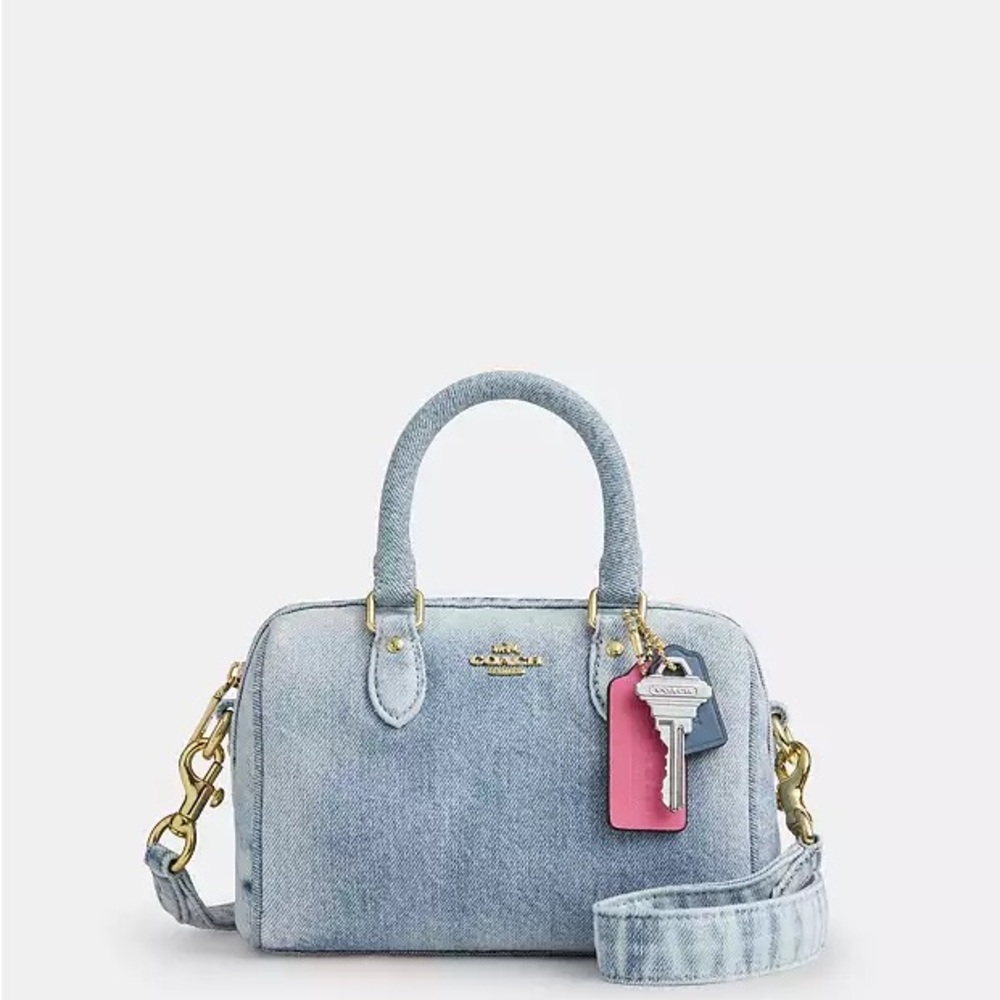 Coach Mini Rowan Crossbody Bag
In Loved Denim With Charms 💜